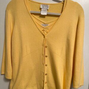 Designers Originals Yellow Cardigan & Tank Set